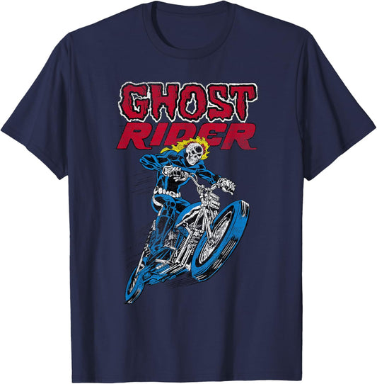 Marvel Ghost Rider Vintage Motorcycle Comic Icon T-Shirt