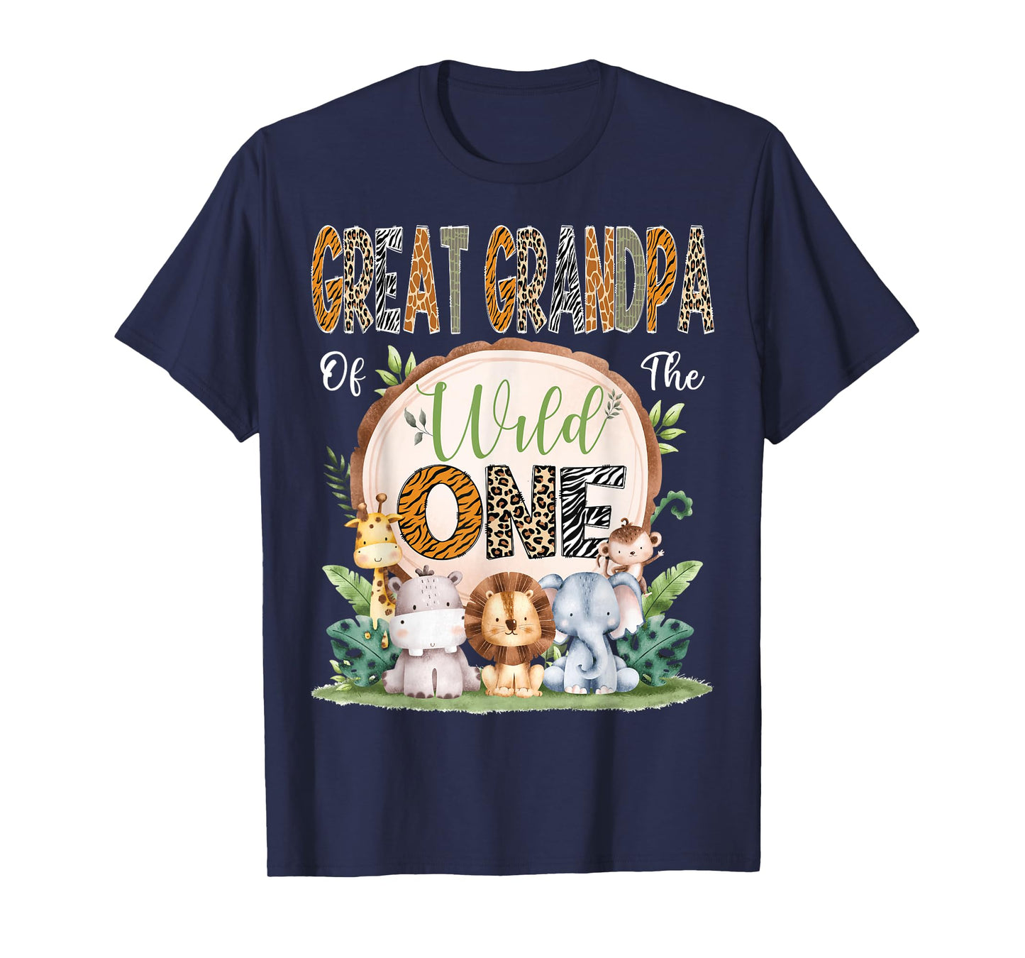 Great Grandpa Of The Wild One 1St Birthday Safari Woodland T-Shirt