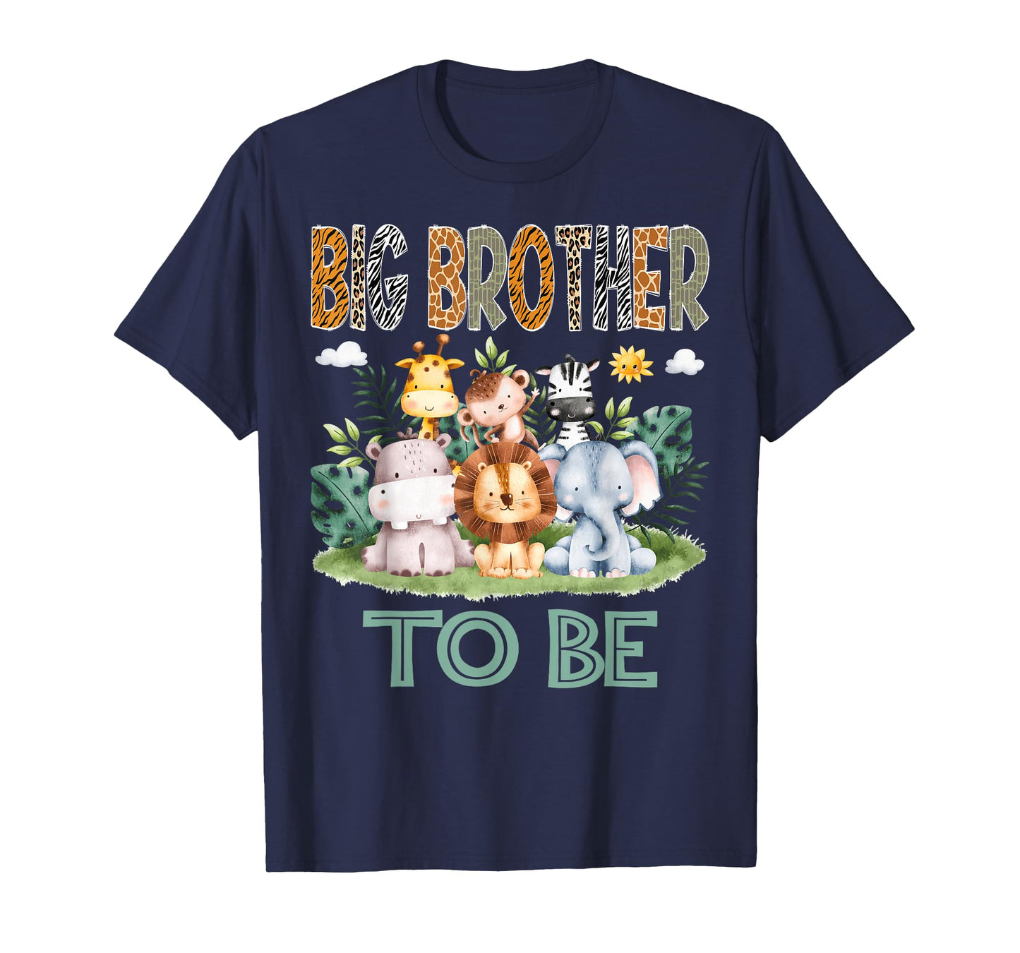 Soon To Be Big Brother Safari Jungle Animal Gender Reveal T-Shirt
