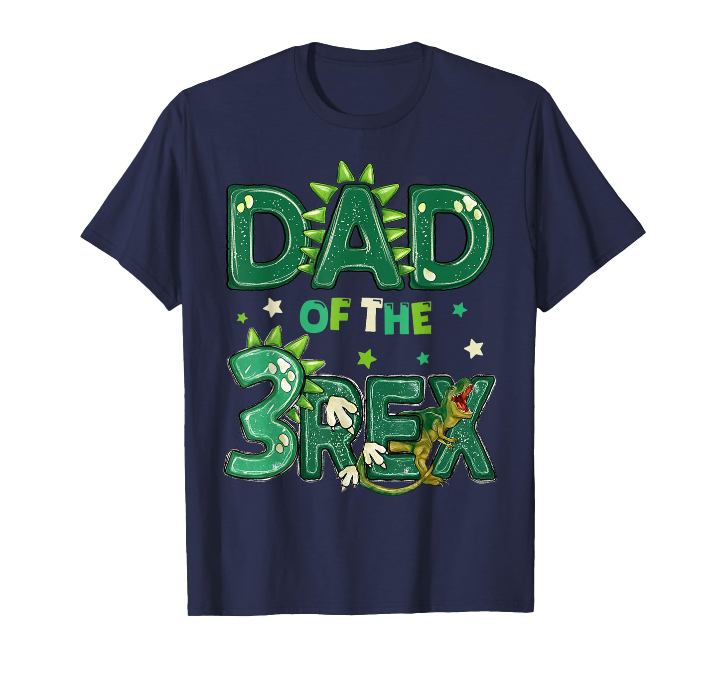 Dad Of The Three Rex Birthday Dinosaur Family Matching T-Shirt