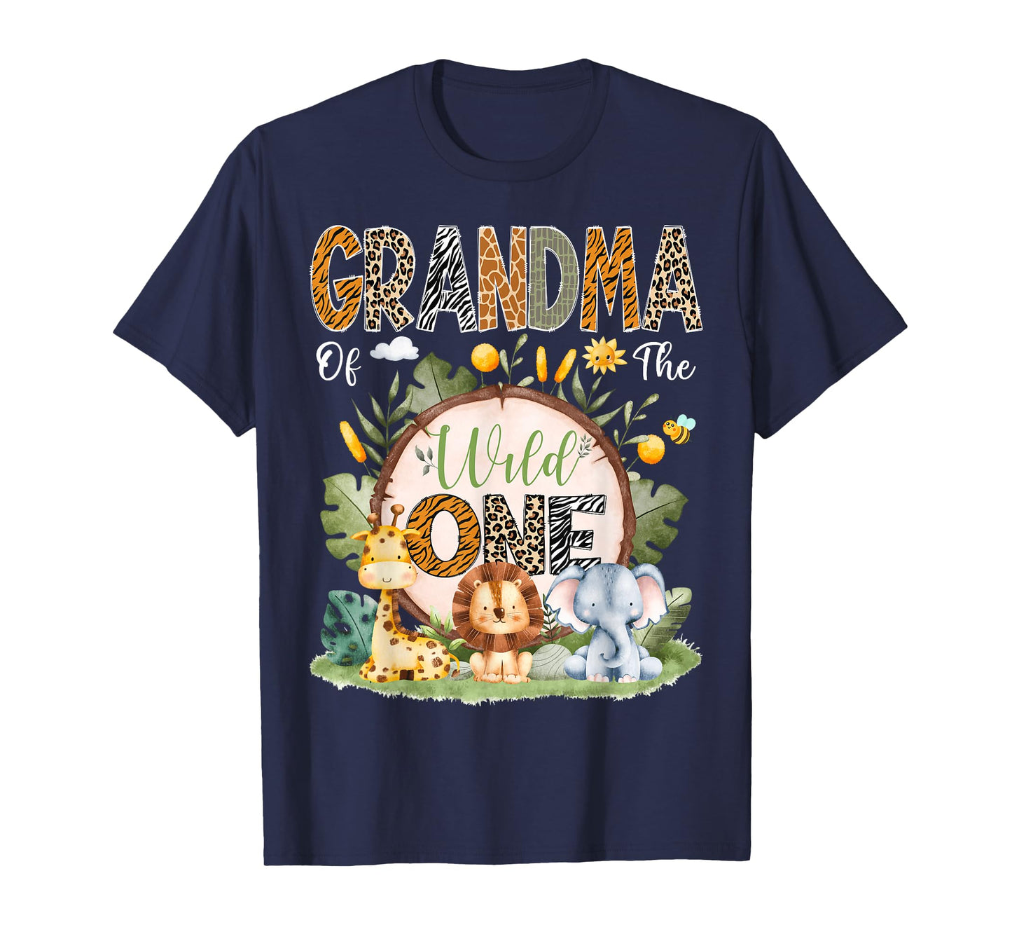 Grandma Of The Wild One 1St Bday Safari Jungle Animals T-Shirt