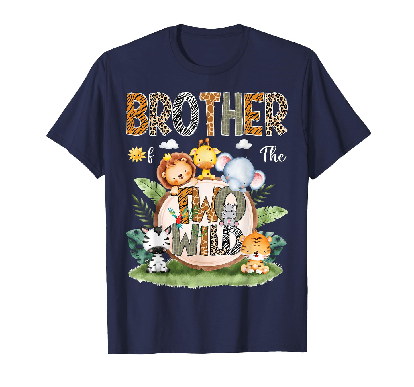 Brother Of The Two Wild 2Nd Birthday Safari Animal Lover T-Shirt