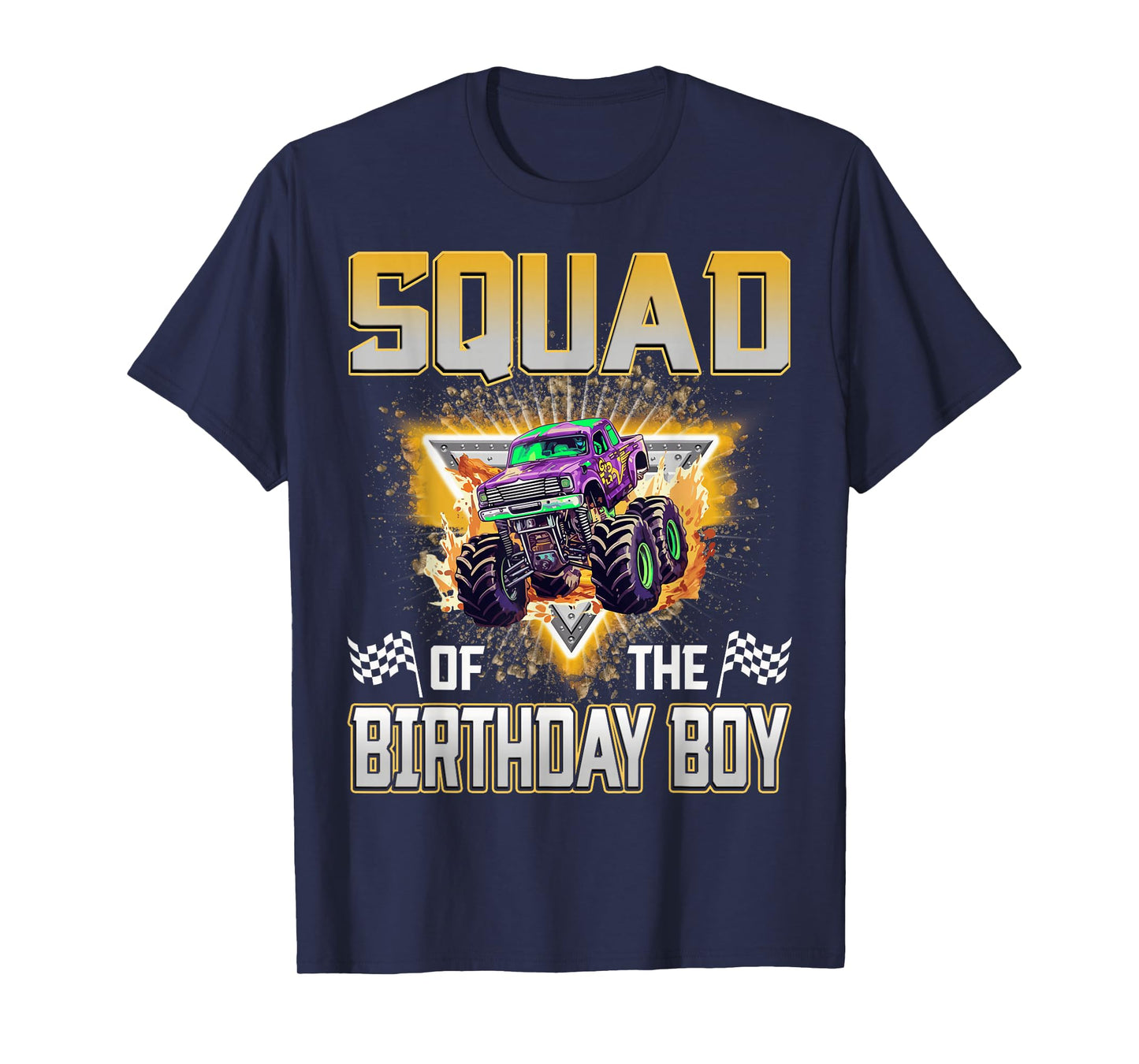 Squad of The Birthday Boy Monster Truck Birthday Family T-Shirt