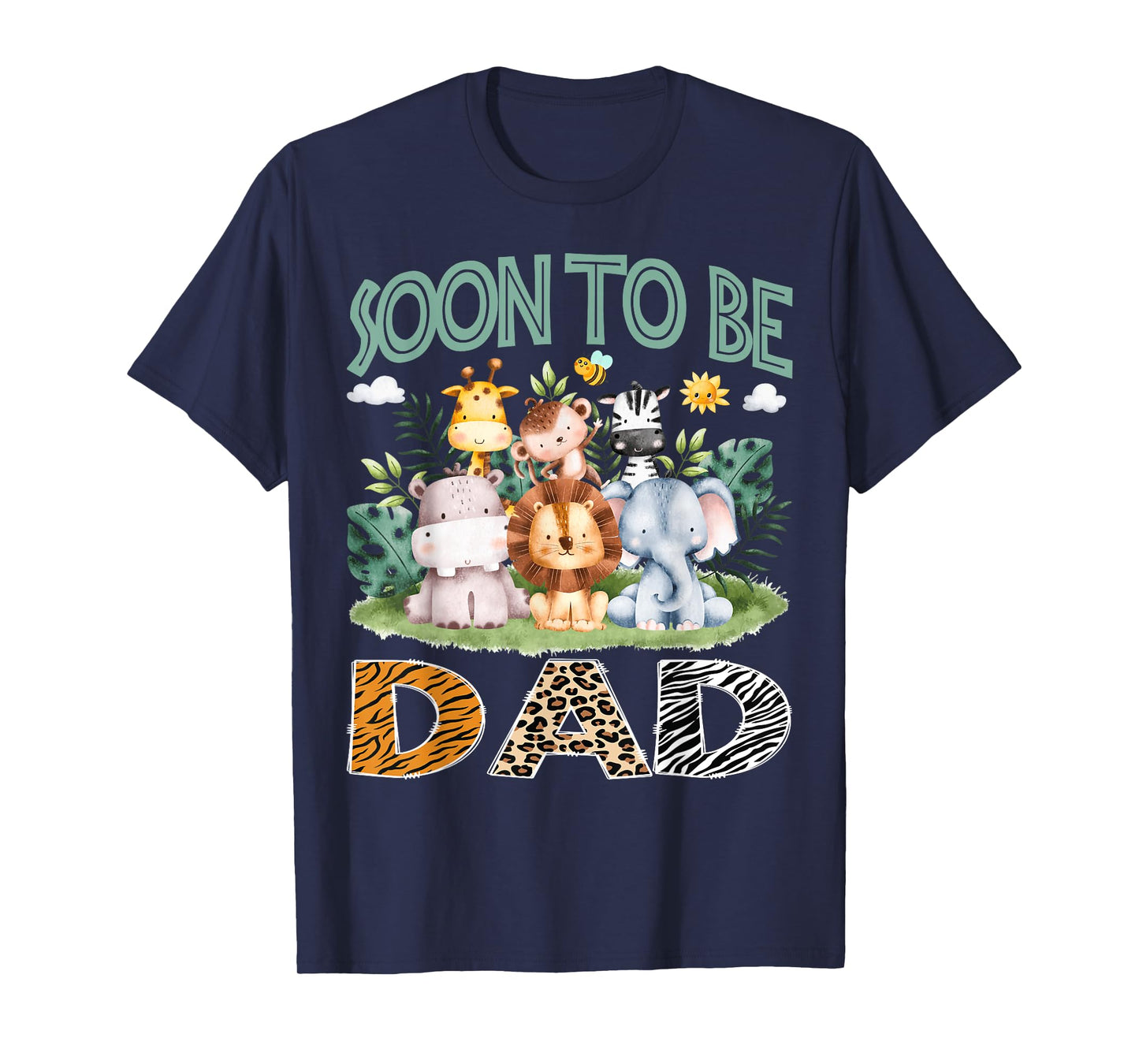 Soon To Be Dad Animal Safari Jungle Gender Reveal T-Shirt