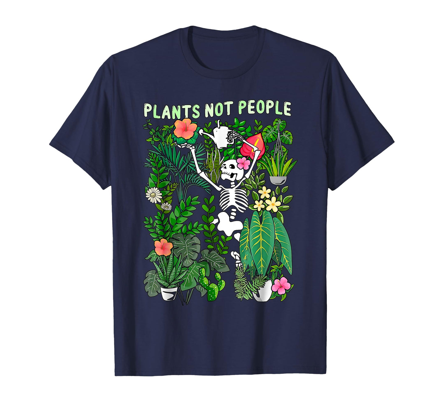 Plants Not People Skeleton Funny Halloween Costume Gardener T-Shirt
