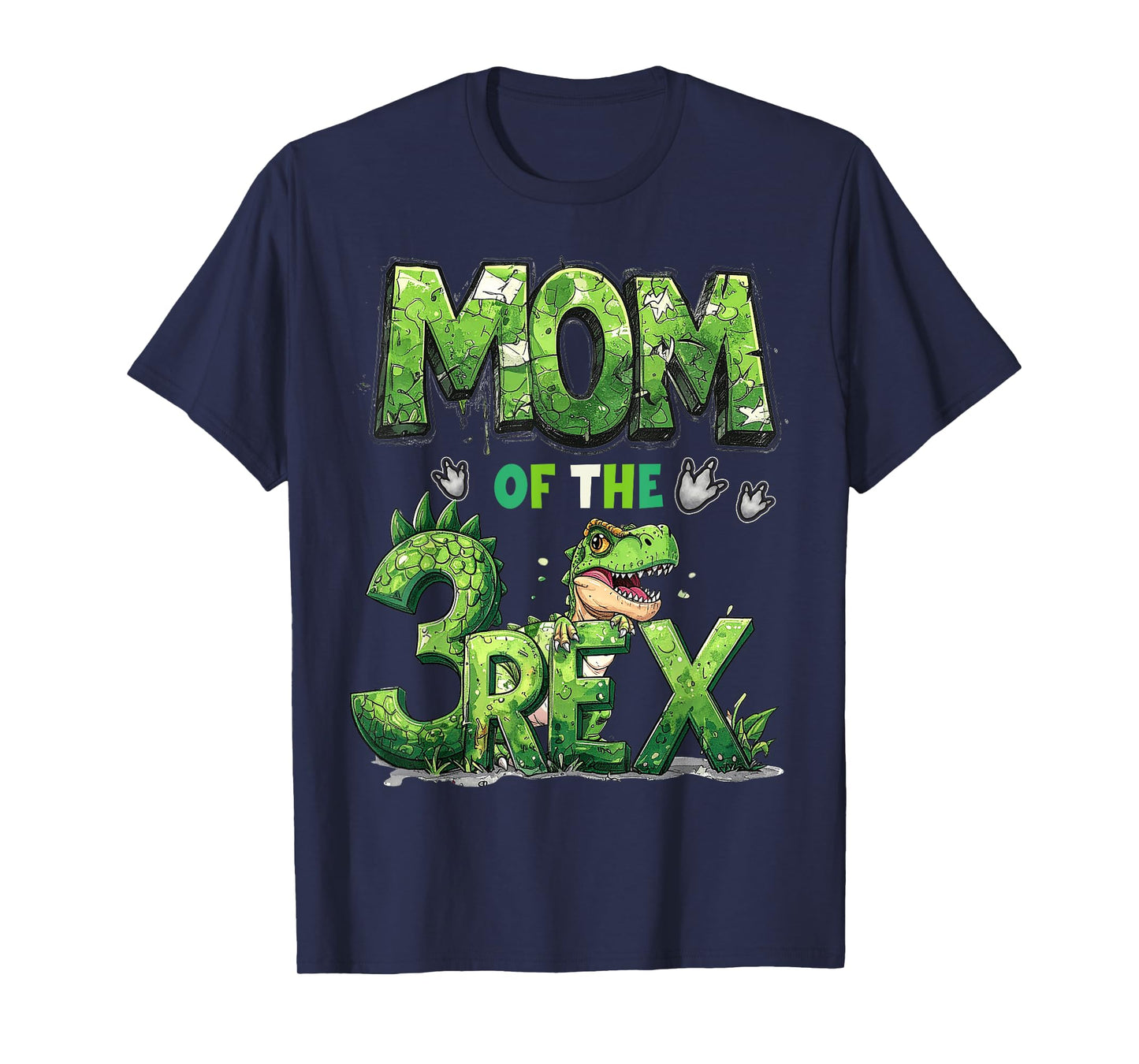 Mom of The Three Rex Birthday Boy Dinosaur Family Matching T-Shirt