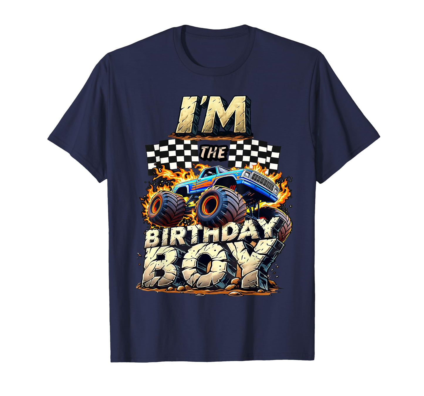 I'm The Birthday Boy Monter Truck Family Matching Party T-Shirt