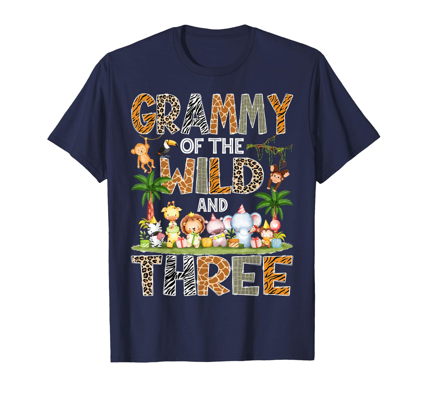 Grammy Of The Wild & Three 3Rd Birthday Safari Jungle T-Shirt