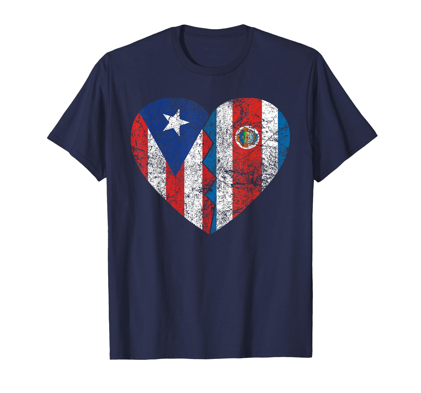 Costa Rican Puerto Rican Flags | Puerto Rico Costa Rica T-Shirt