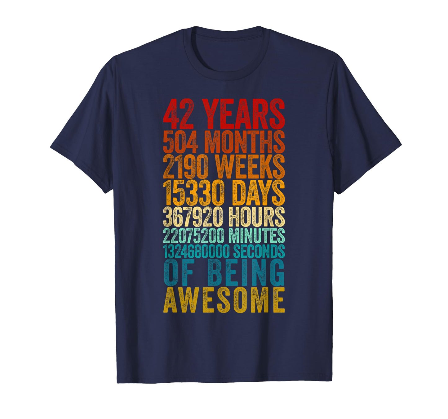 Funny 42nd Birthday Shirt Old Meter Funny 42 Year Old Gifts T-Shirt