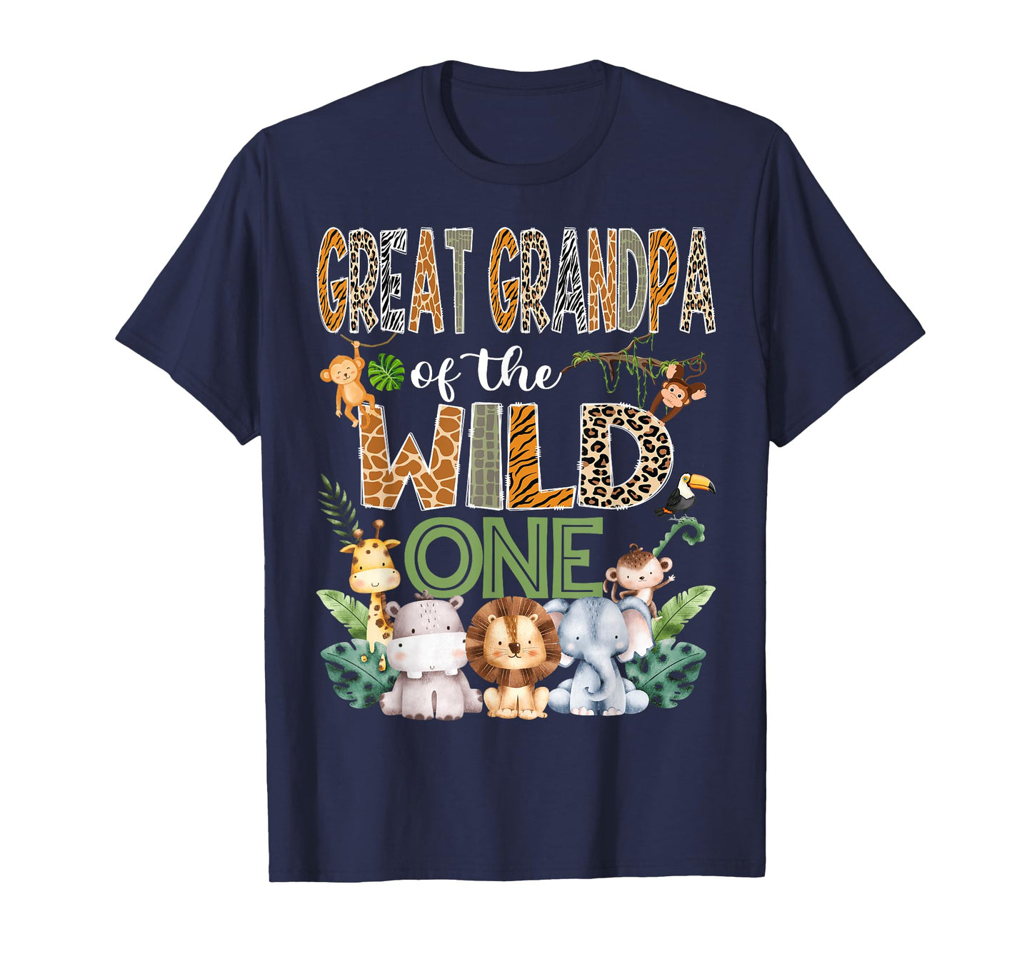 Great Grandpa Of The Wild One 1St Birthday Safari Zoo Jungle T-Shirt