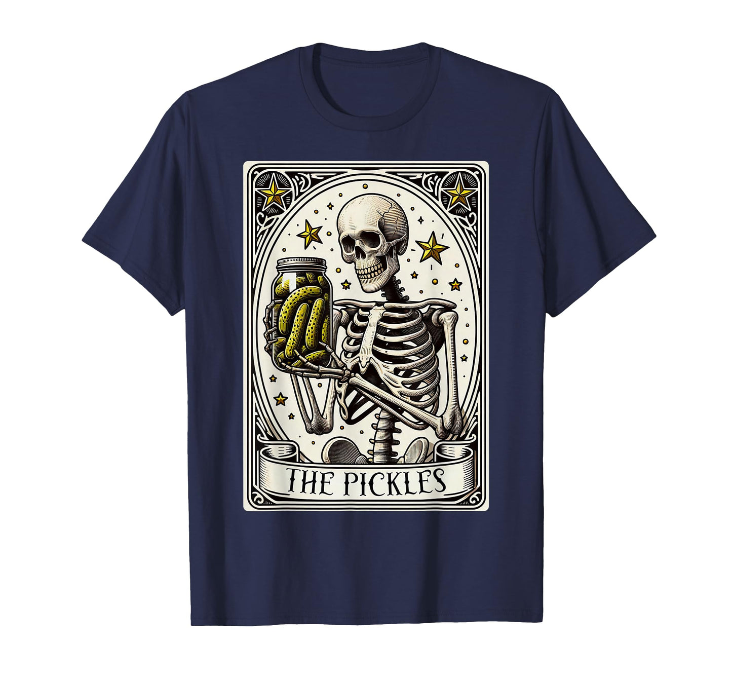 The Pickles Tarot Card Skeleton Canning Season Gardener T-Shirt
