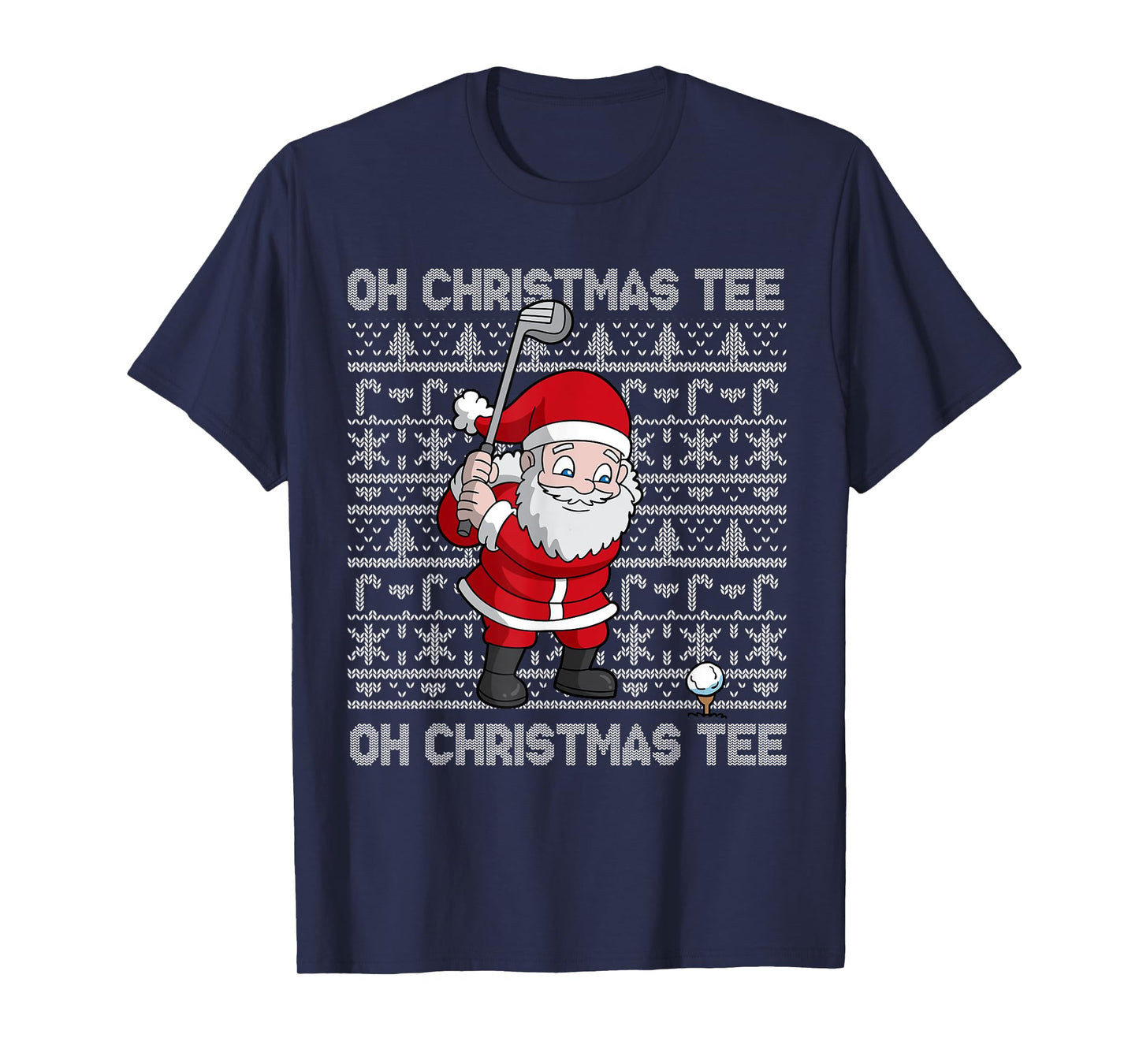 Golf Oh Christmas Tee Santa Claus Golfer Golfing Short Sleeve T-Shirt