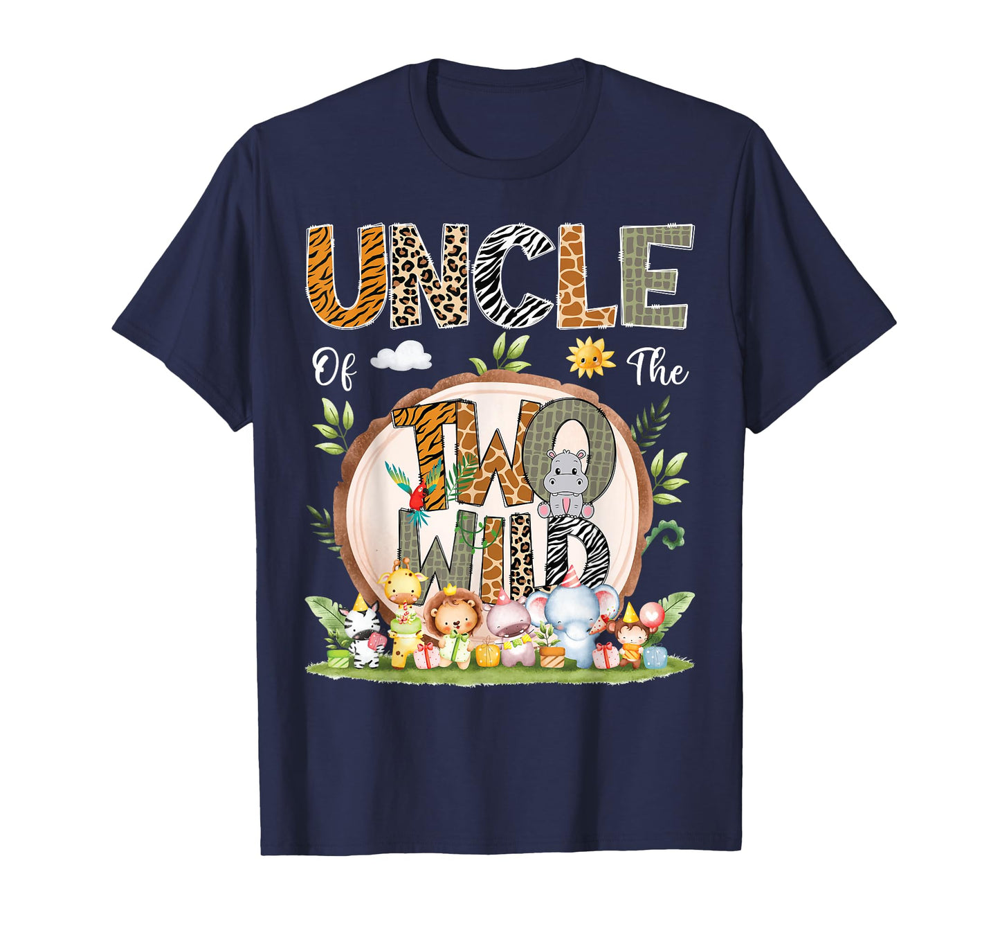 Uncle Of The Two Wild Animal Safari 2Nd Birthday Party T-Shirt