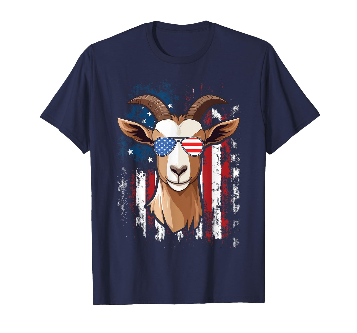 4th of July Patriotic Goat USA American Flag Goat Lover T-Shirt