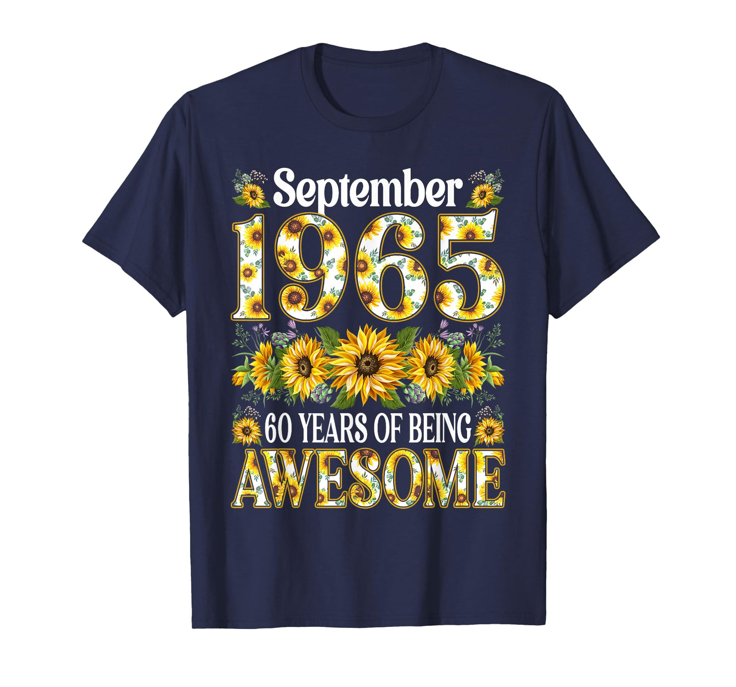 60 Year Old Floral September 1965 60th Birthday Gifts Women T-Shirt
