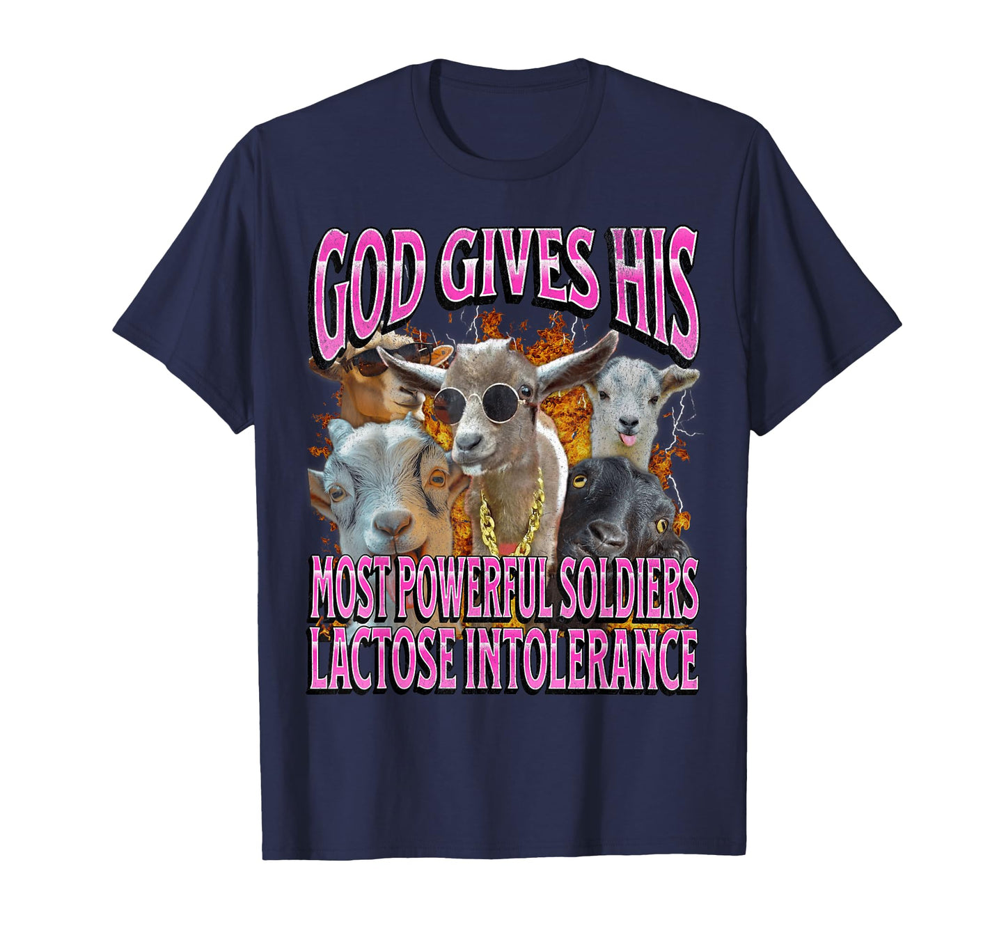 Lactose Intolerant Funny Goat Adult Humor Meme Bootleg T-Shirt