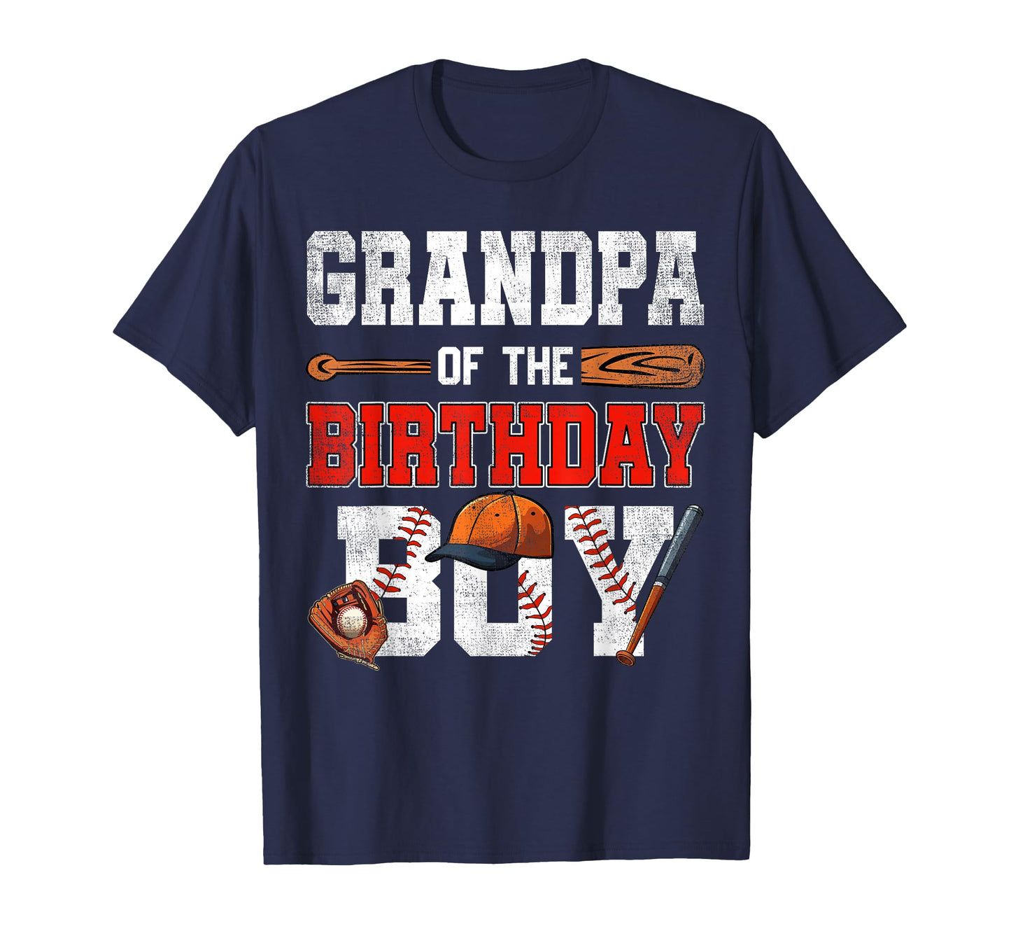 Grandpa Of The Birthday Boy Baseball Bday Family T-Shirt