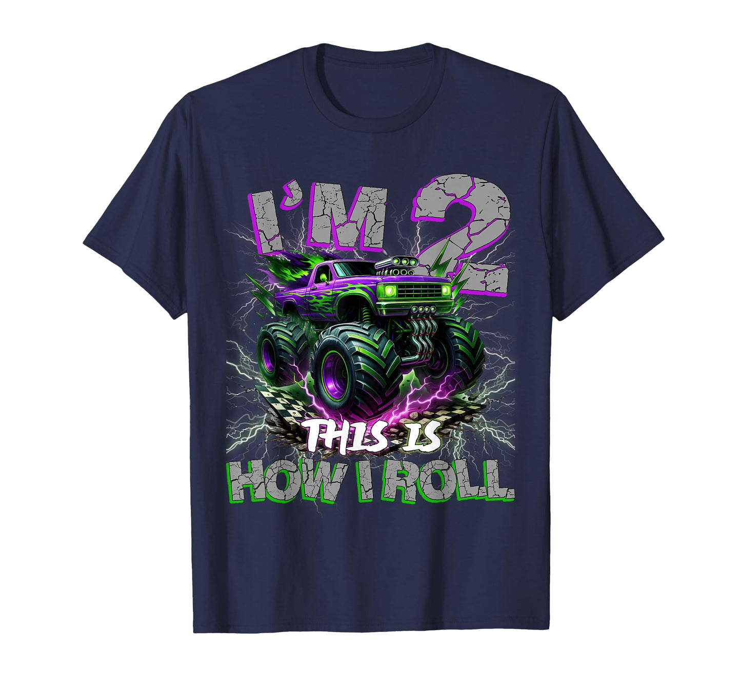Im 2 Years Olds Monster Truck 2nd Birthday Boy Gifts Outfit T-Shirt