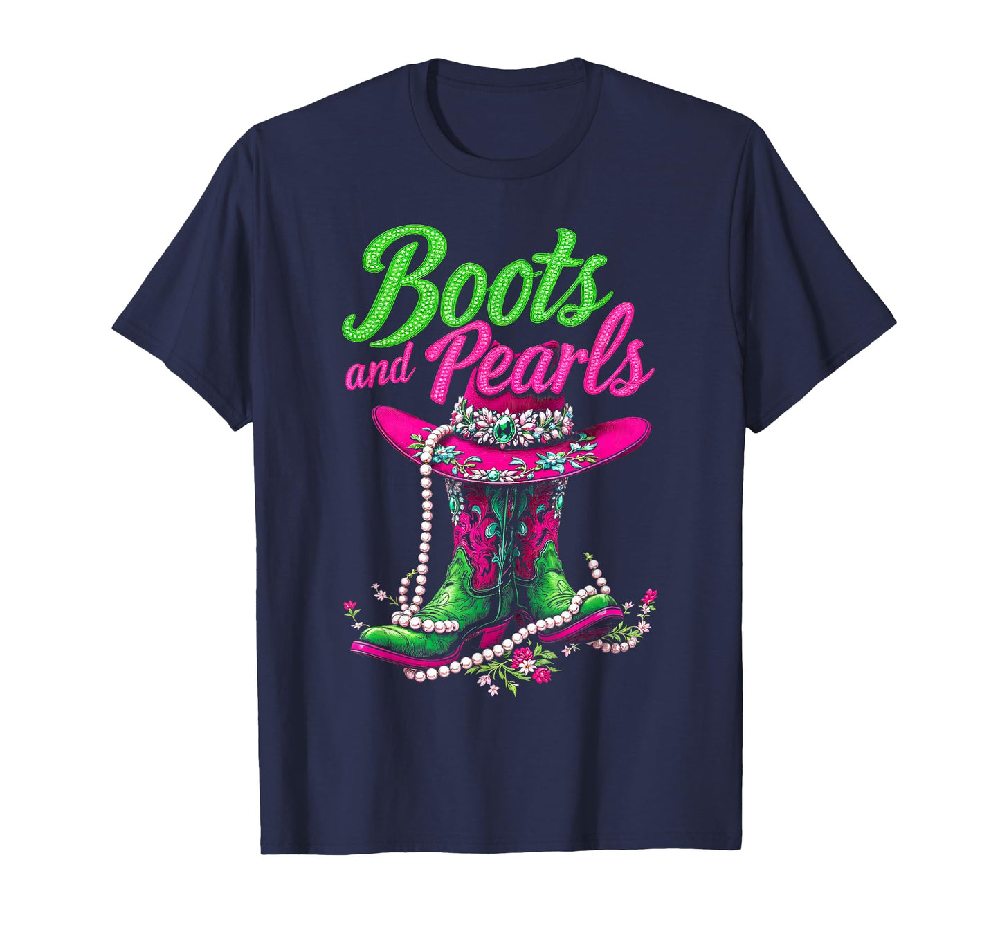 Boots To The Ground Pink Cowgirl T-Shirt