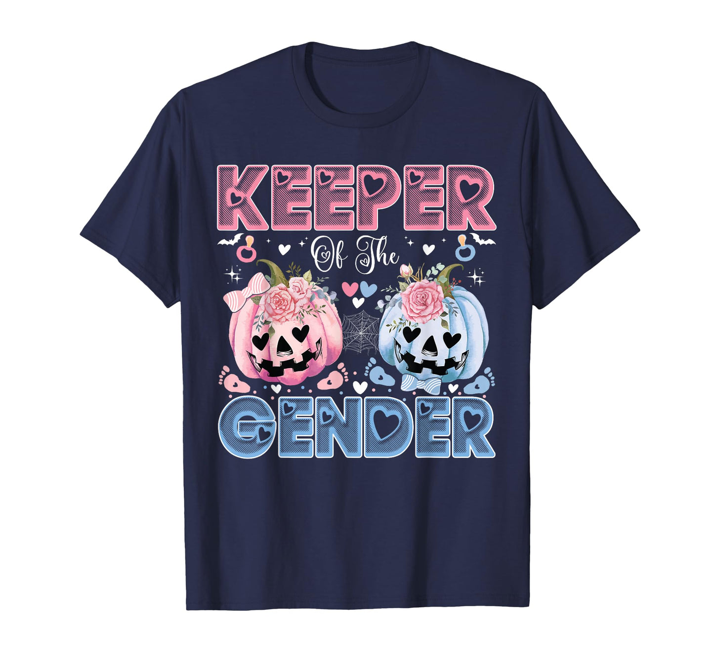 Keeper Of The Gender Pumpkin Halloween Baby Gender Reveal T-Shirt