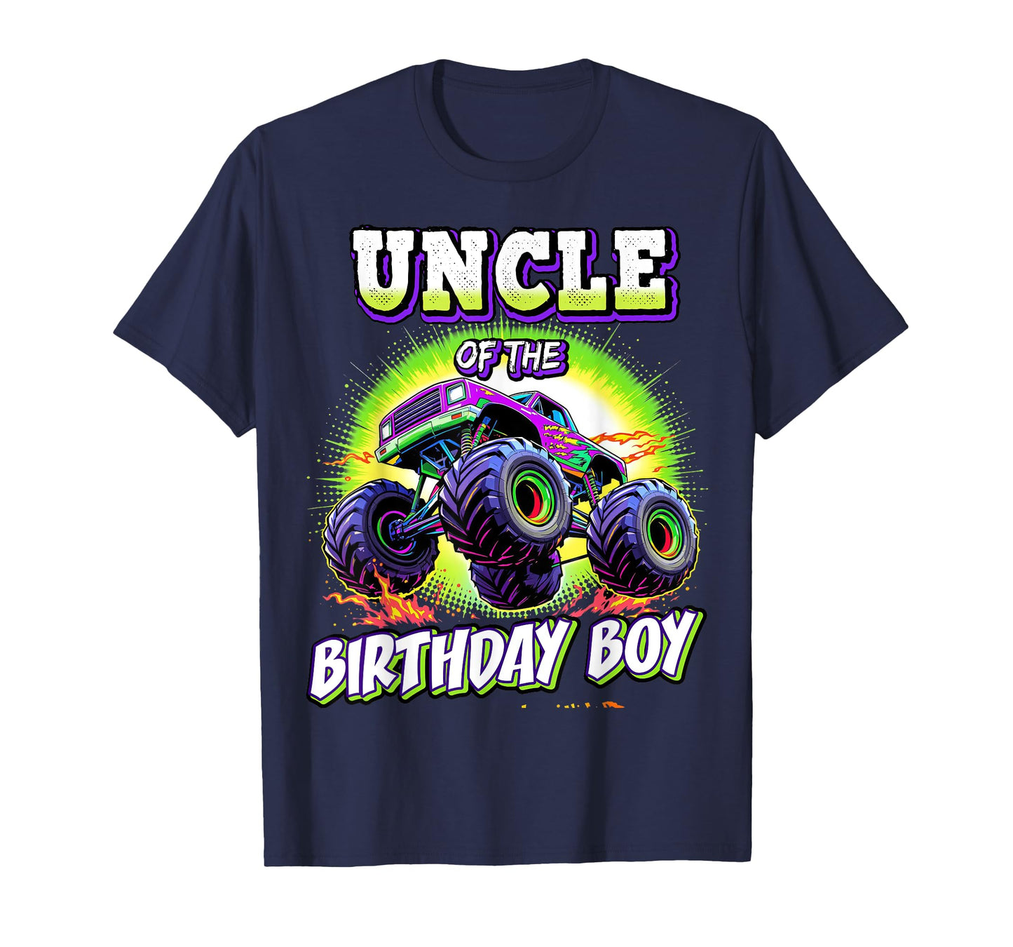 Uncle of the Birthday Boy Monster Truck Birthday Party T-Shirt