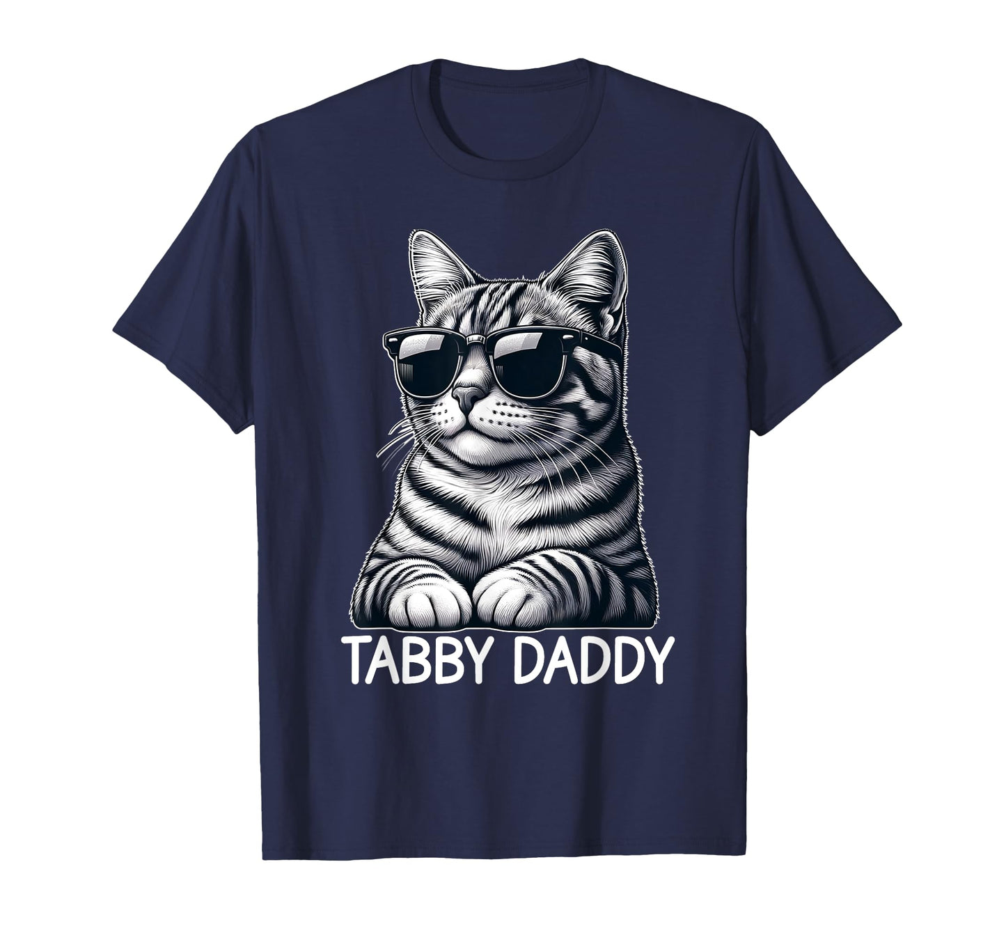 Tabby Daddy Cat Dad Funny Graphic Grey Tabby Cat Lover Men Women T-Shirt