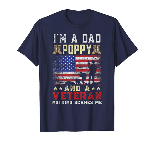 I'm A Dad Poppy and A Veteran American Flag Father's Day T-Shirt