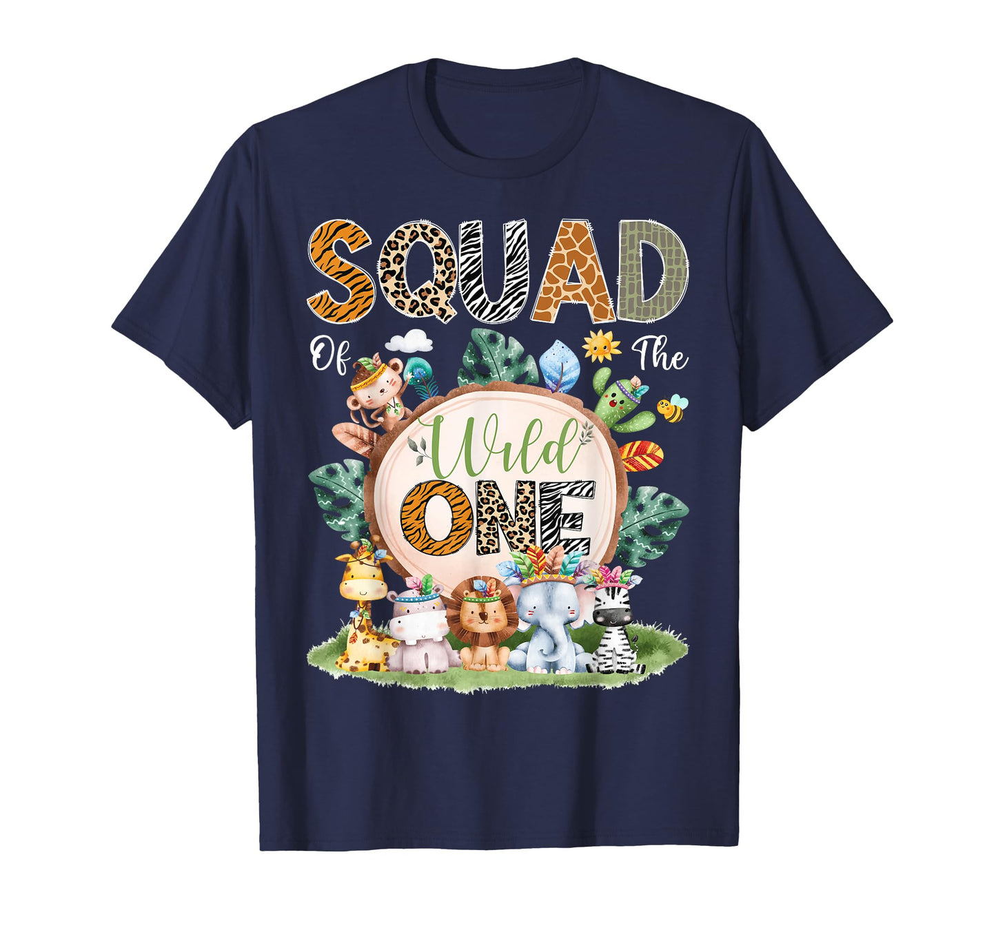 Squad Of The Wild One Safari Tribal Jungle 1St Birthday T-Shirt