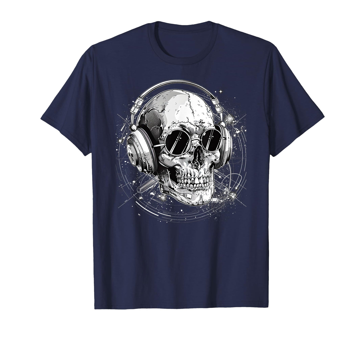 Skull with Headphones Music T-Shirt
