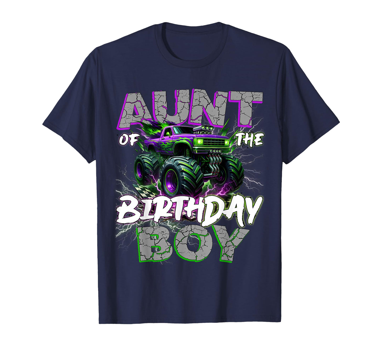 Aunt Of The Birthday Monster Truck Family Matching Party T-Shirt