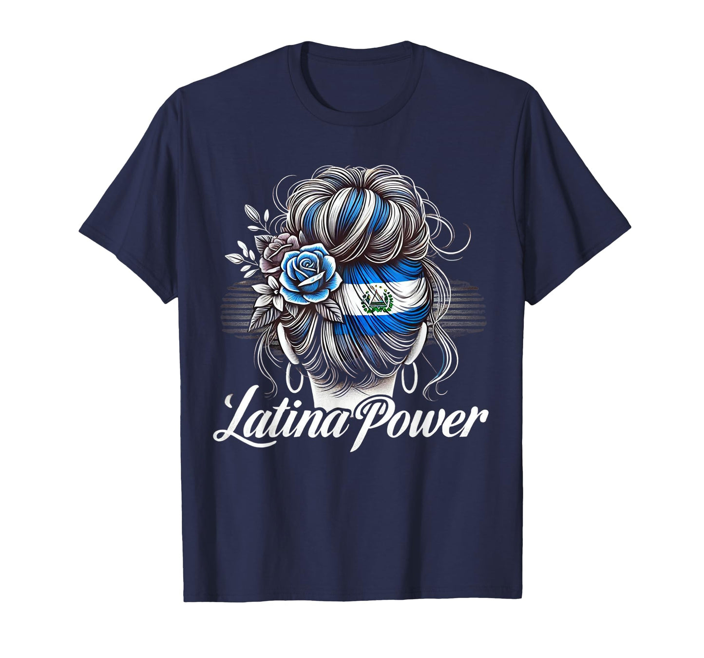 Hispanic Heritage Month Latina Power El Salvador Flag Women T-Shirt