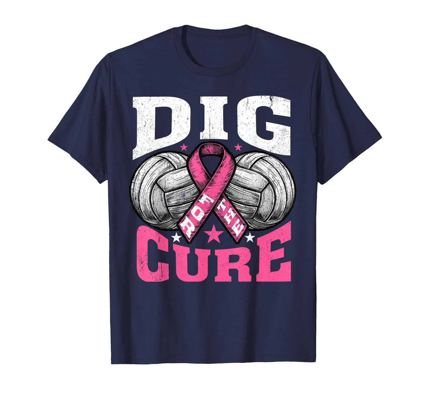 Breast Cancer Volleyball Dig Cure Wear Pink Out Awareness T-Shirt