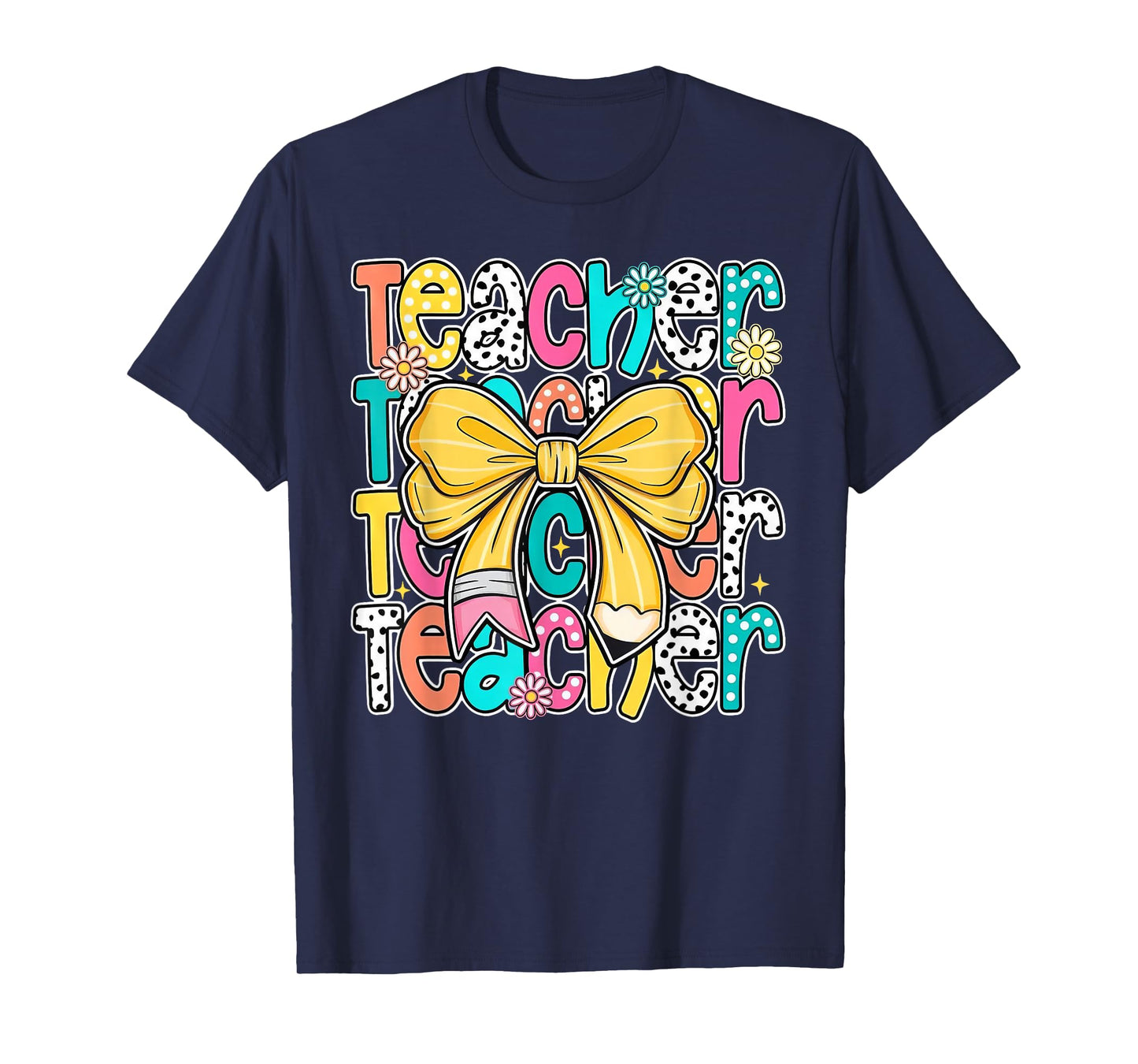 Teacher Pencil Coquette Bow Funny Back To School Teacher T-Shirt