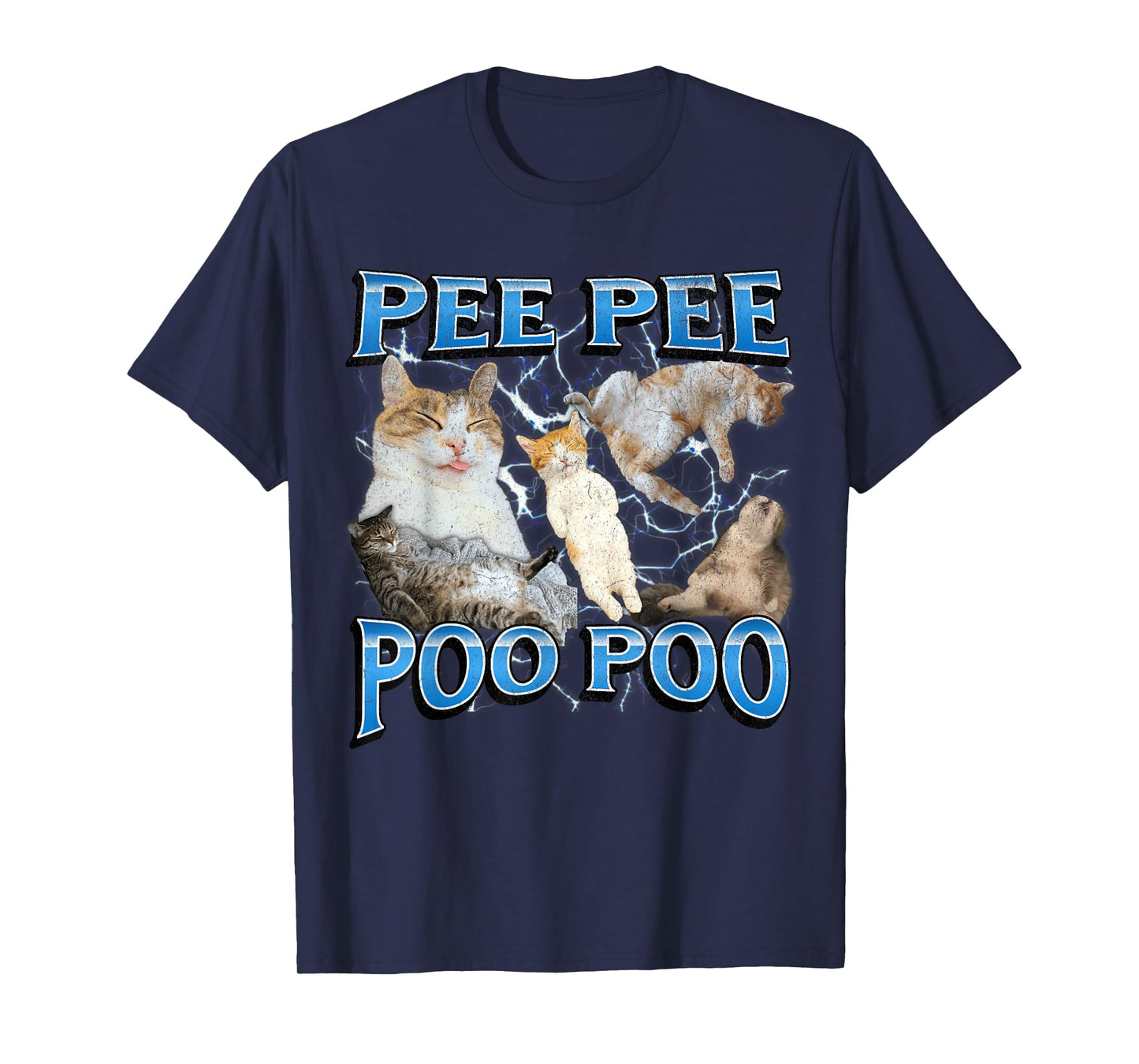 Pee Pee Poo Poo Funny Offensive Cat Meme Bootleg Graphic T-Shirt
