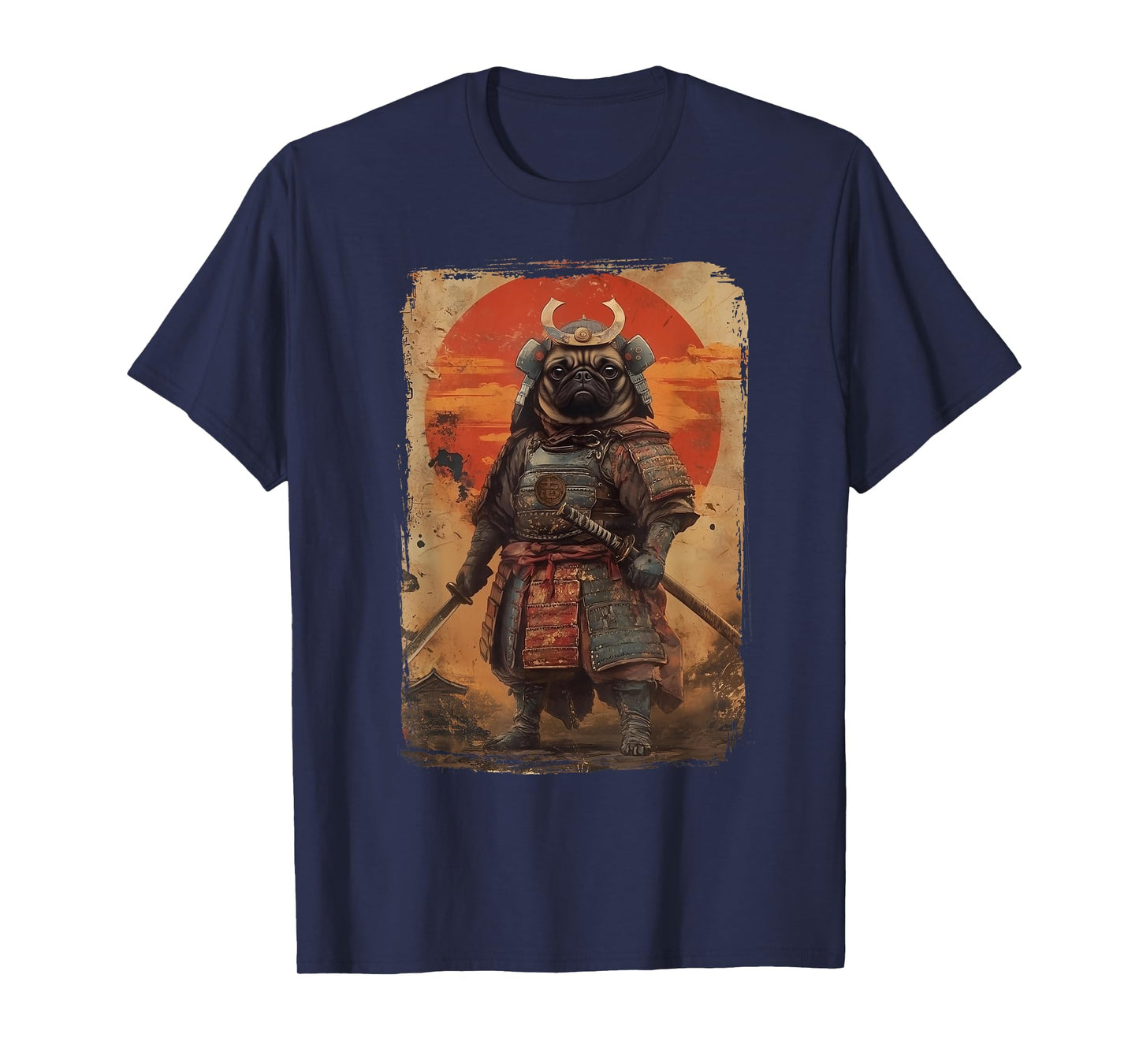 Rare Ancient Warrior Pug Samurai - Retro Funny Pug T-Shirt