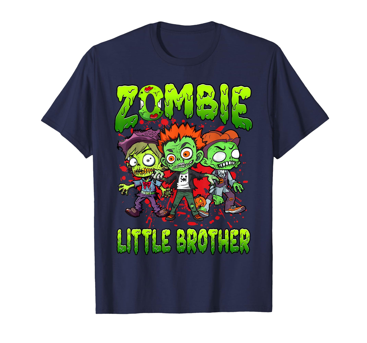 Zombie Little Brother Halloween Costume Family Matching T-Shirt