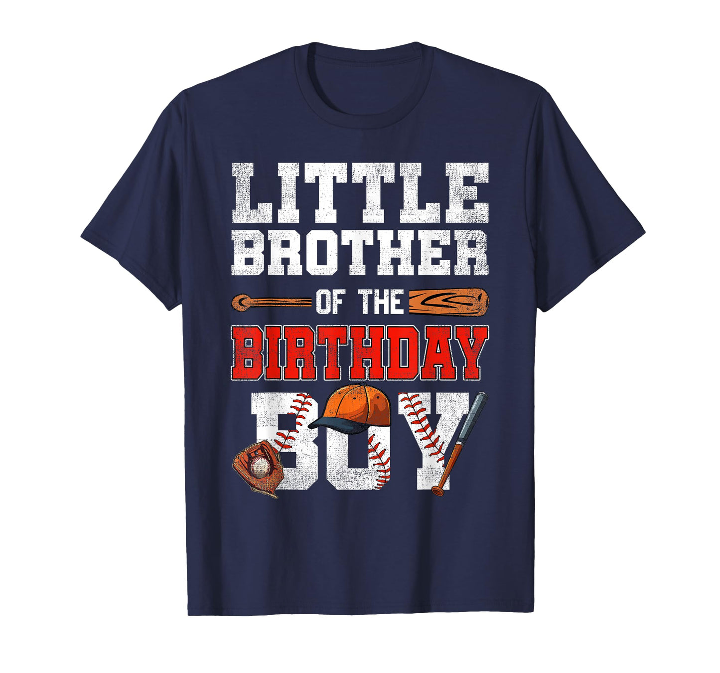 Little Brother Of The Birthday Boy Baseball Bday Family T-Shirt