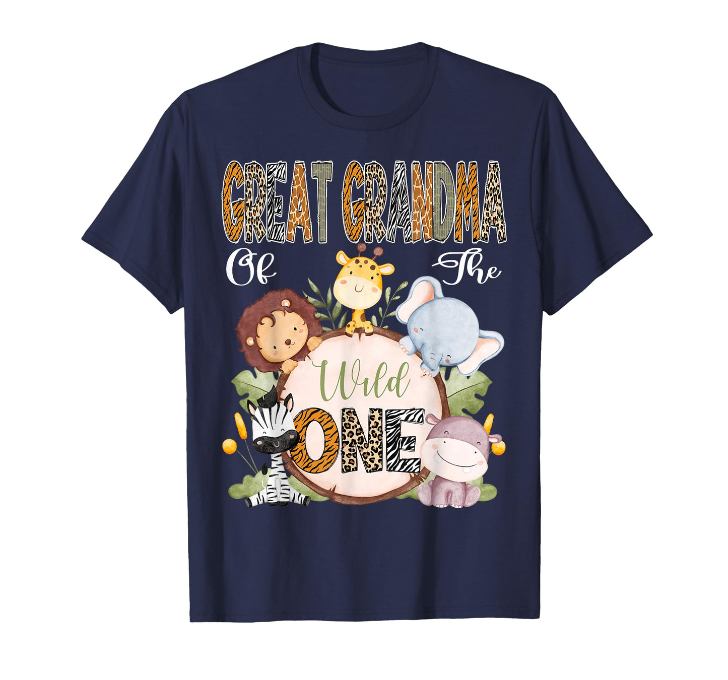 Great Grandma Of The Wild One 1St Birthday Safari Woodland T-Shirt