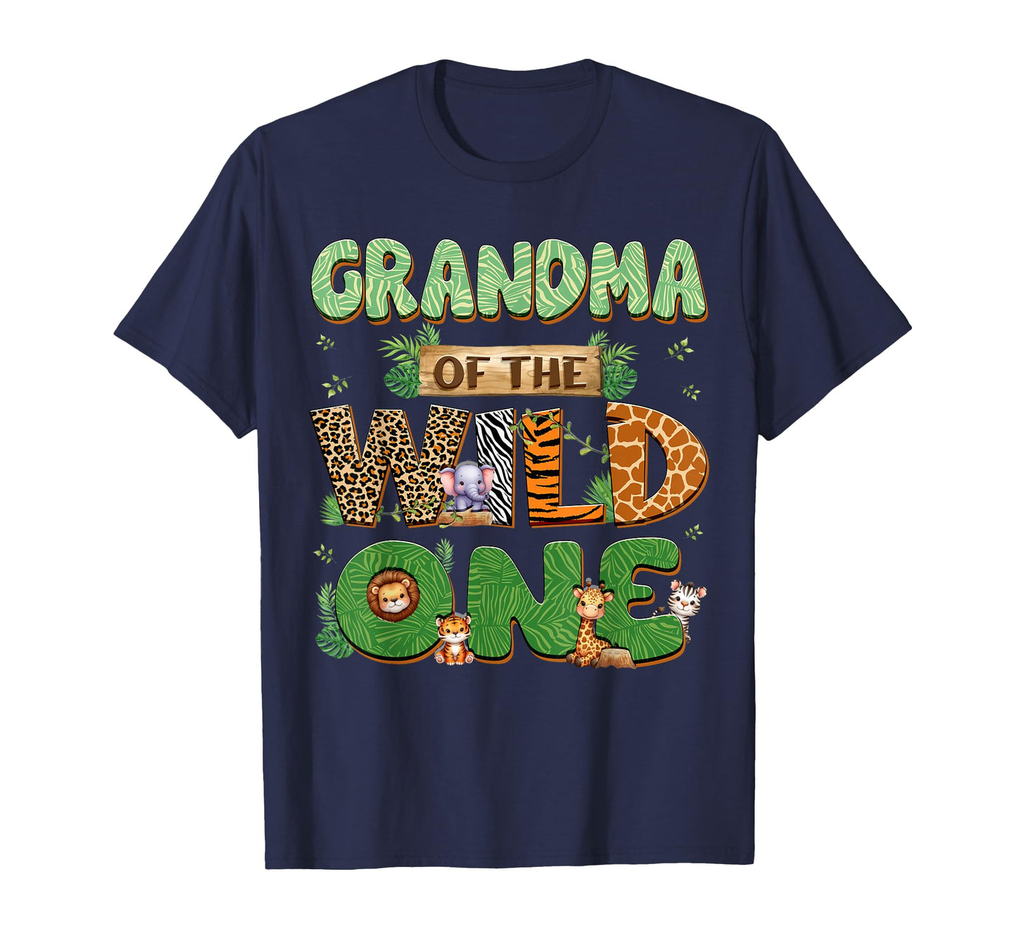 Grandma Of The Wild One Birthday Family Matching Party Decor T-Shirt