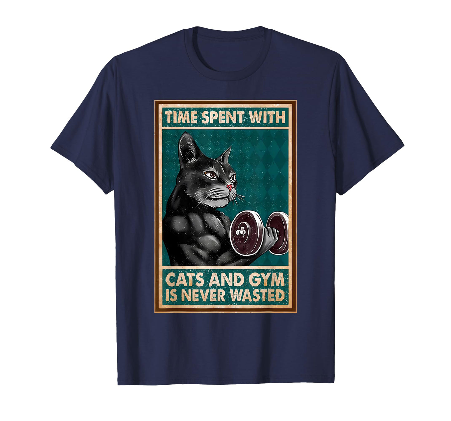 Time Spent With Cats And Gym Is Never Workout Bodybuilding T-Shirt