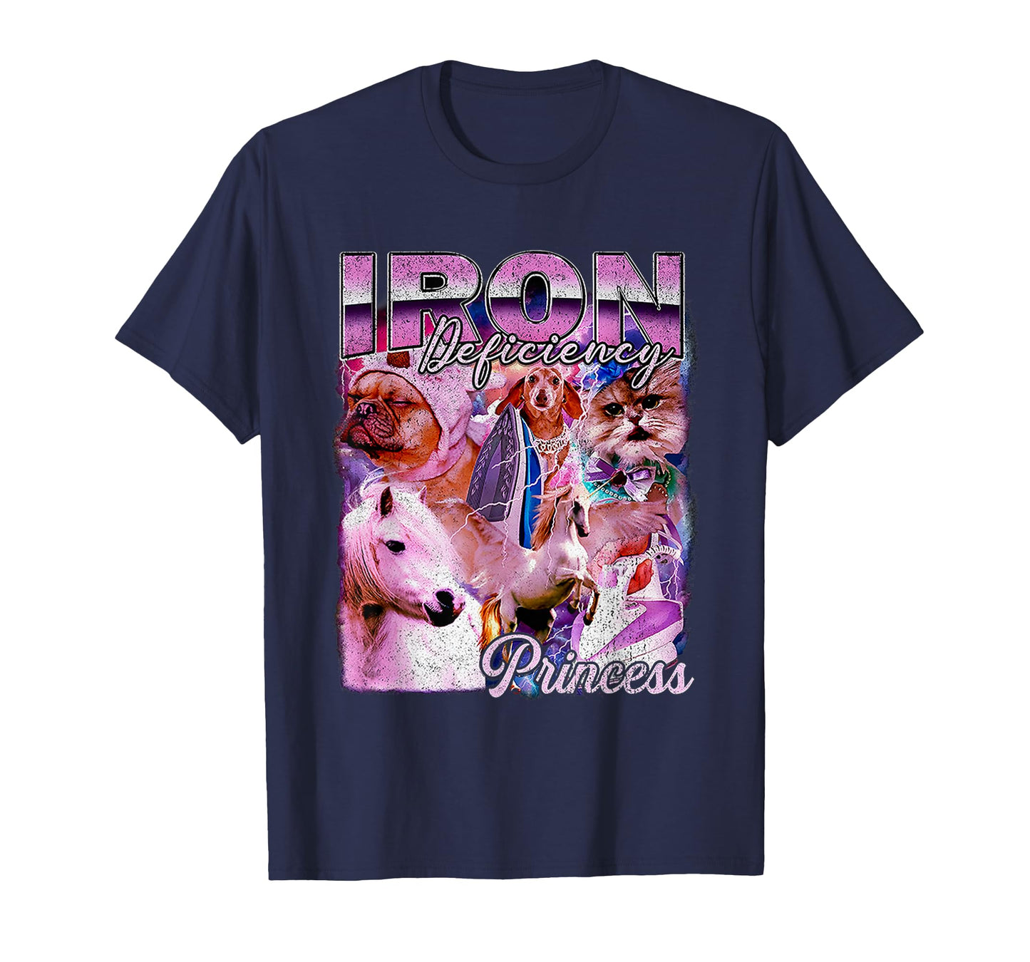 Iron Deficiency Princess Dog Cat Unicorn T-Shirt for Men Women