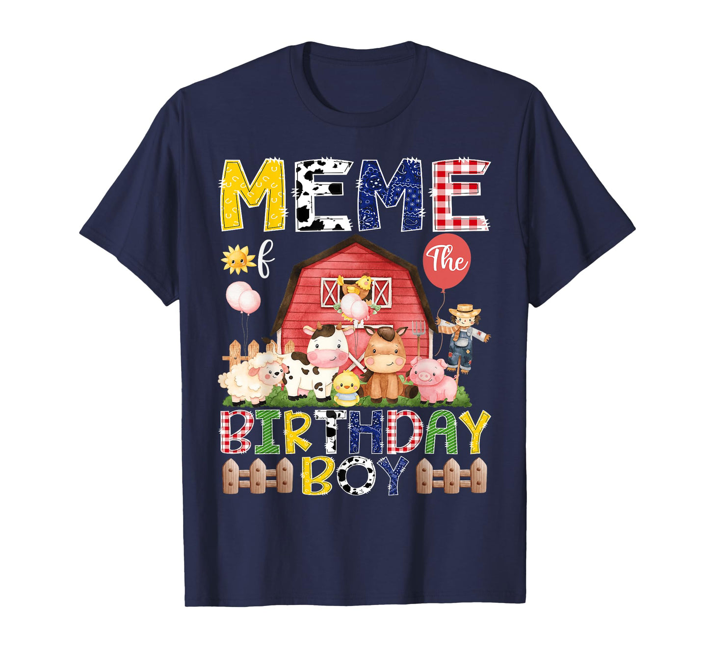 Meme Of The Birthday Boy 1St Birthday Red Cow Farm T-Shirt