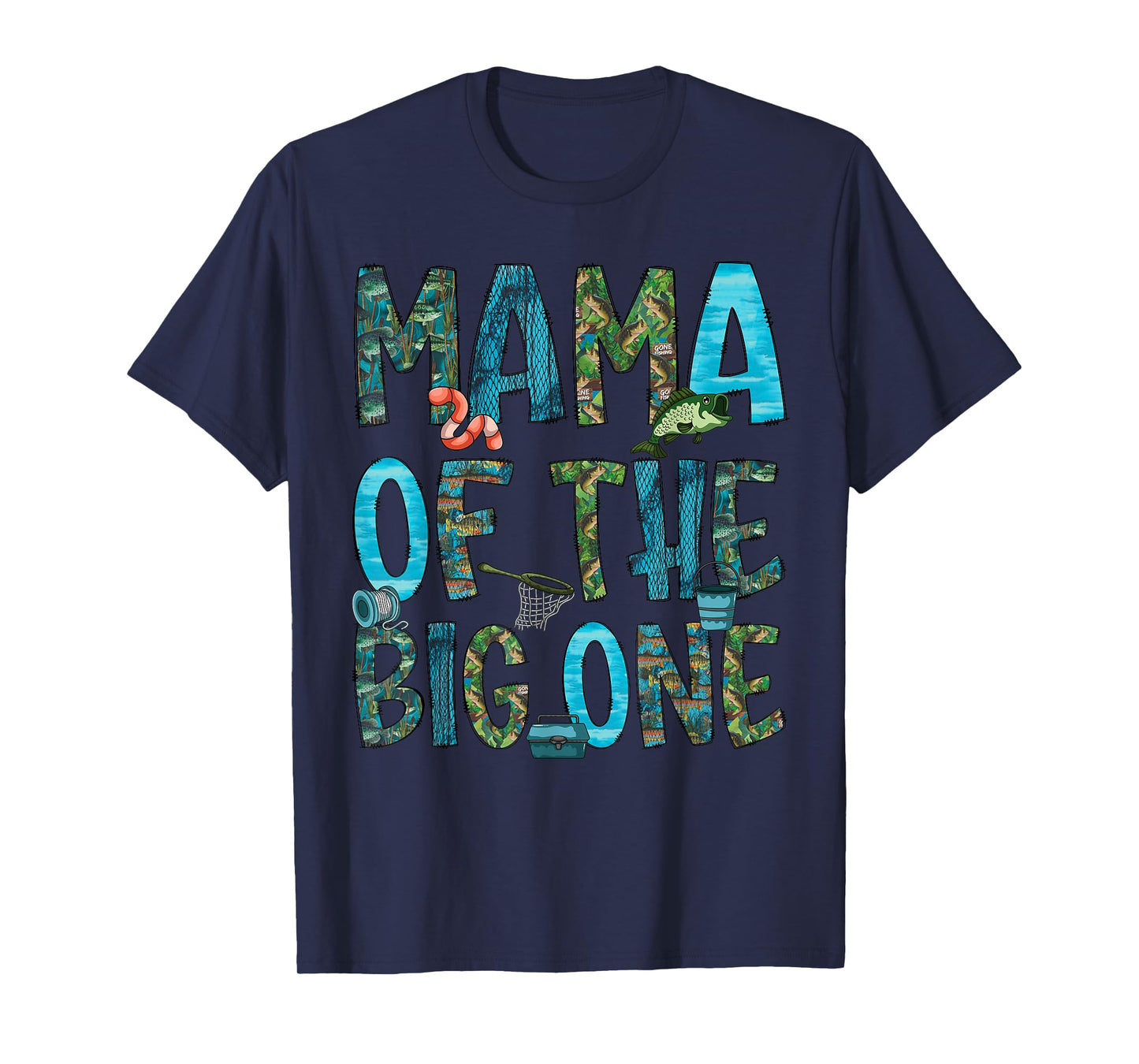Mama Of The Big One 1st Birthday Party Fishing Matching T-Shirt