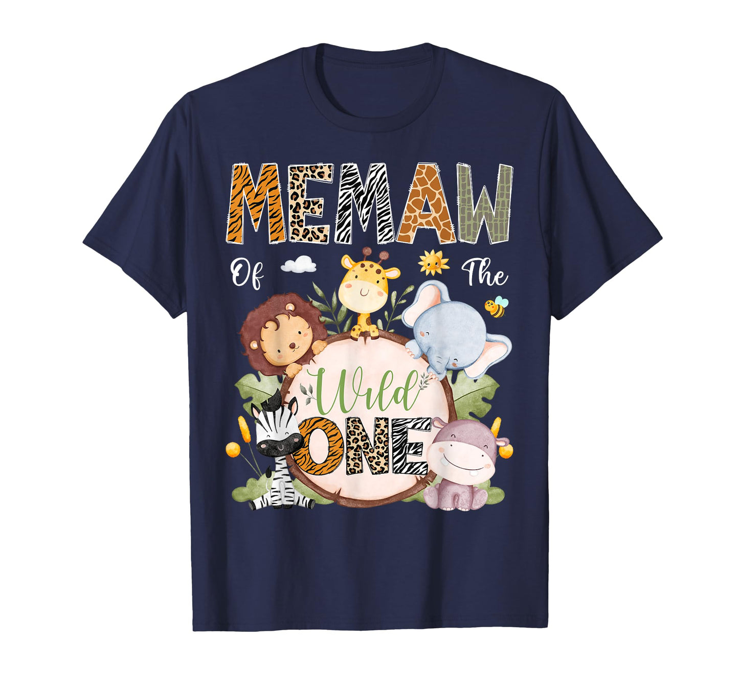 Memaw Of The Wild One 1St Birthday Safari Jungle Animals T-Shirt