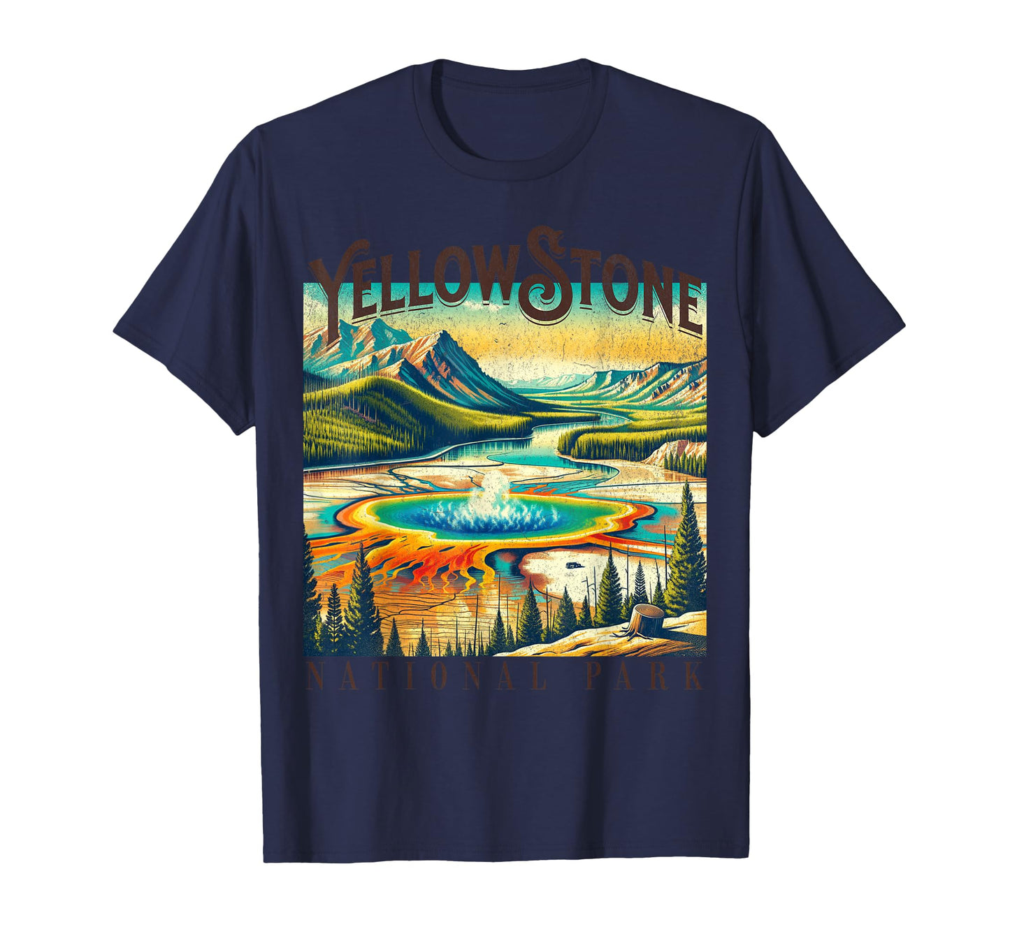 Yellowstone Grand Prismatic Spring Geothermal Vintage T-Shirt
