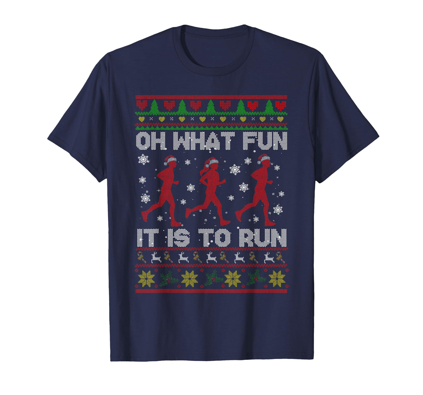 Oh What Fun It Is To Run Xmas Santa Runner Running Sweater T-Shirt