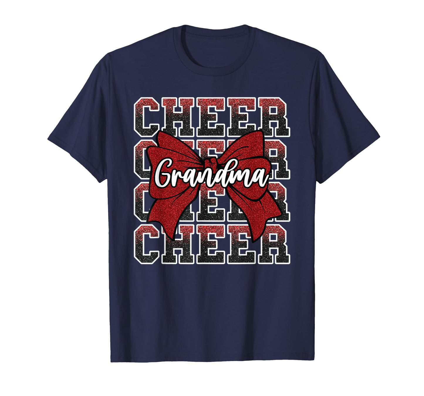 Cheer G-Ma Grandma Bow Sport Cheerleader Cheerleading Red T-Shirt