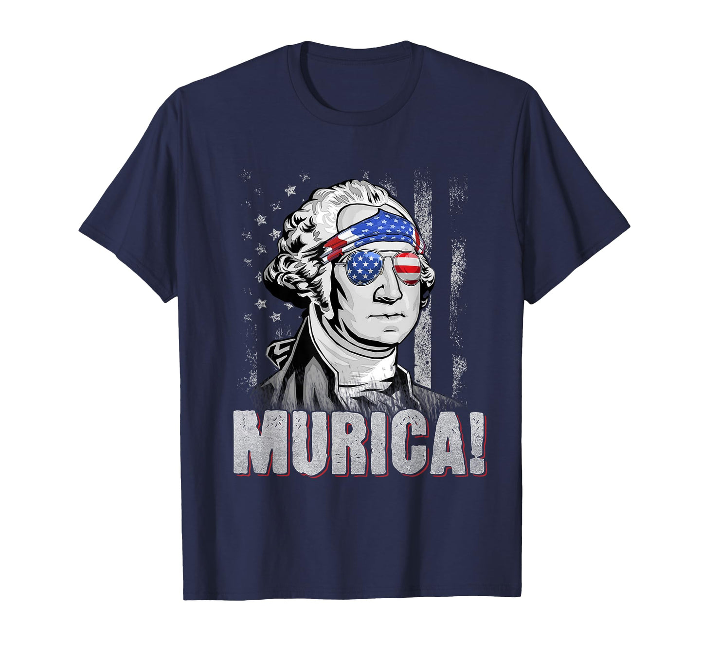 American Flag Murica Patriotic 4th of July George Washington T-Shirt for Women Kids Men