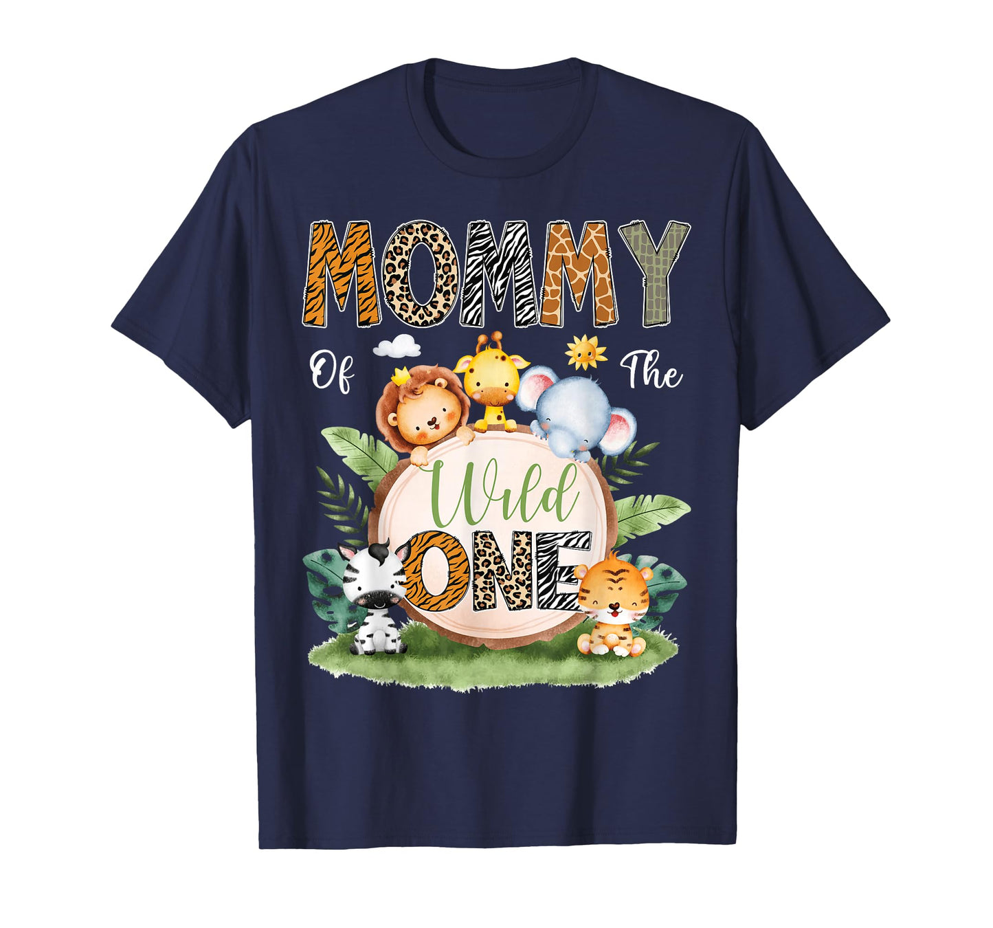 Mommy Of The Wild One 1St Birthday Kids Safari Jungle T-Shirt